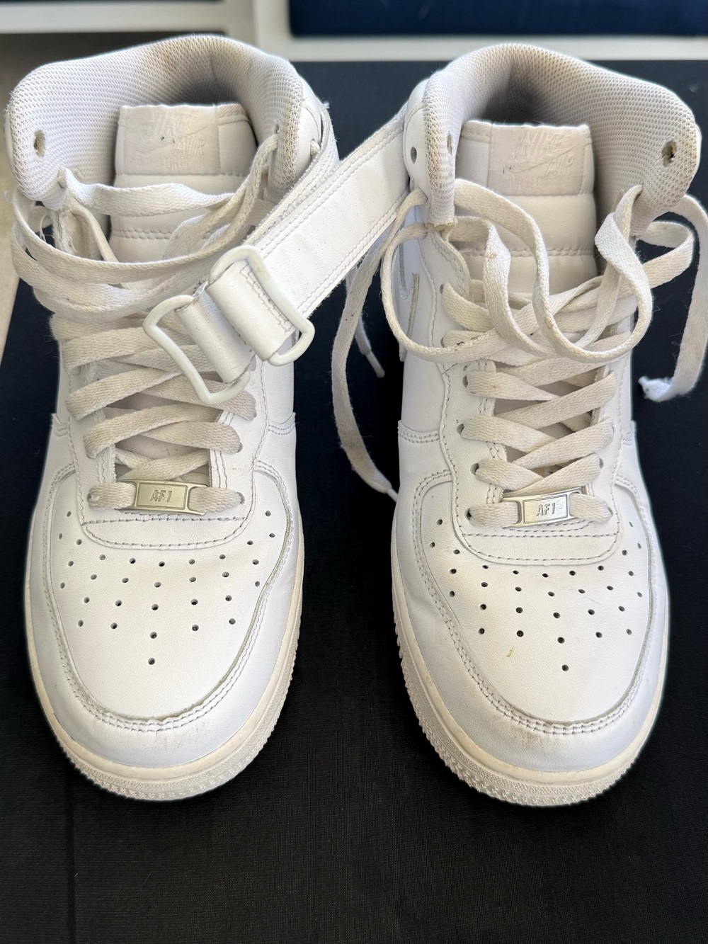 Nike White High-Top Sneakers with Ankle Strap